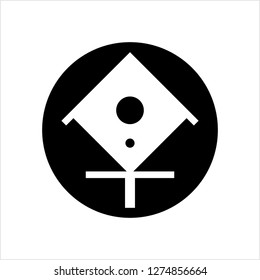 Bird House Icon, Nest, Bird House Vector Art Illustration
