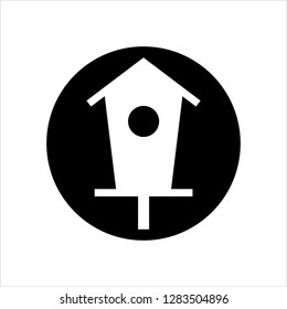 Bird House Icon, Nest, Bird House Vector Art Illustration