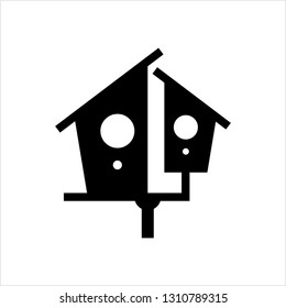 Bird House Icon, Nest, Bird House Vector Art Illustration