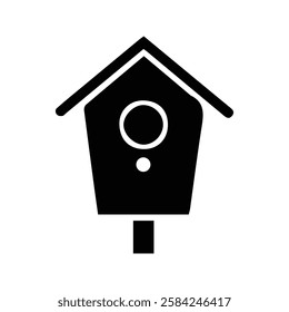 Bird House Icon. Bird nest. Wooden wild bird shelter.