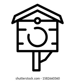 Bird house icon. Outline bird house vector icon for web design isolated on white background