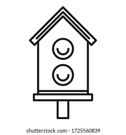 Bird house icon. Outline bird house vector icon for web design isolated on white background