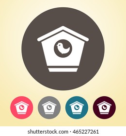 Bird House Icon in round shape.