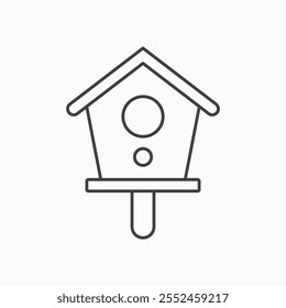 Bird house icon set in blackthin line style.