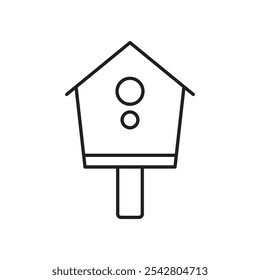 Bird house icon simple black line style.