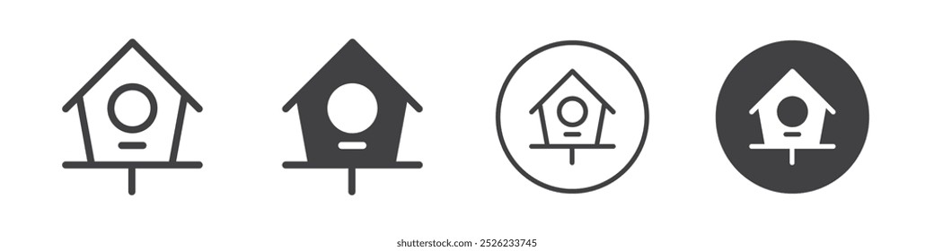 Bird house icon Simple outline vector logo