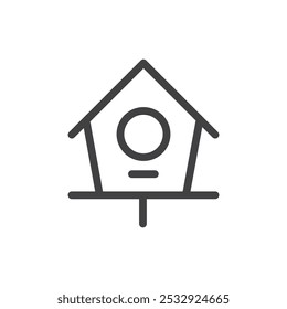 Bird house icon Simple outline vector logo