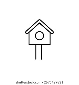Icono de la casa del pájaro simple Vector plano negro lineal ilustración para el Web y el App.. eps