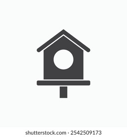 Bird house icon in solid style.