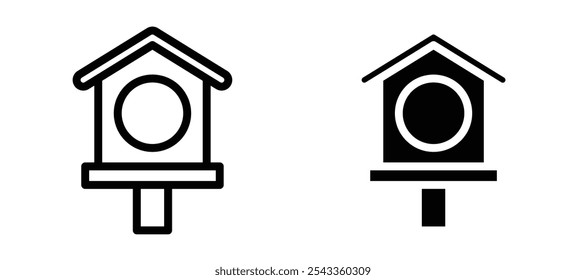 Symbolsammlung für das Vogelhaus auf weißem Hintergrund.