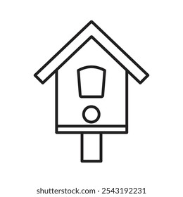 Bird house icon. thin stroke and solid.