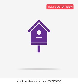 Bird house icon. Vector concept illustration for design.