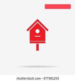 Bird house icon. Vector concept illustration for design.