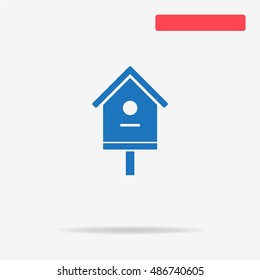 Bird house icon. Vector concept illustration for design.