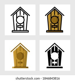 Bird house icon vector design in filled, thin line, outline and flat style.