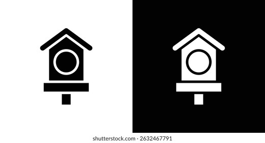 Bird house icon Vector in flat style. Collection silhouettes