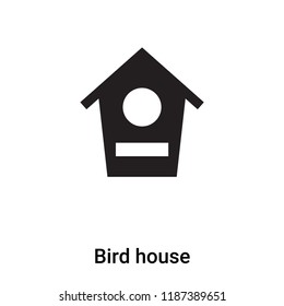 Bird house icon vector isolated on white background, logo concept of Bird house sign on transparent background, filled black symbol