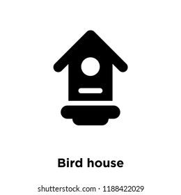 Bird house icon vector isolated on white background, logo concept of Bird house sign on transparent background, filled black symbol