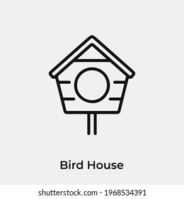bird house icon vector. Linear style sign for mobile concept and web design. bird house symbol illustration. Pixel vector graphics - Vector.