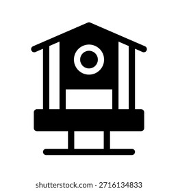 Ilustración de diseño de símbolo de Vector de ícono de casa de pájaro