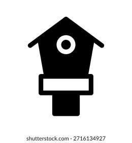 Ilustración de diseño de símbolo de Vector de ícono de casa de pájaro