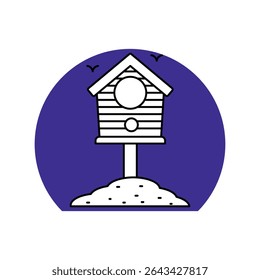 Bird House icon with white background vector stock illustration