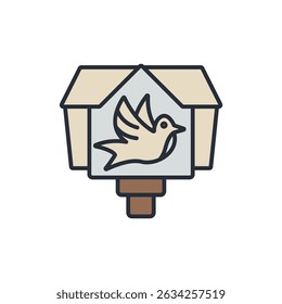 bird house icons isolated on White Background. Flat style design