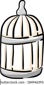 Bird house, illustration, vector on white background