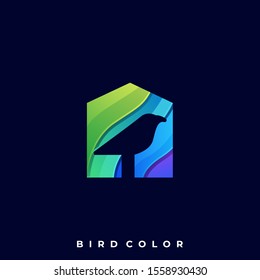 Bird House Illustration Vector Template. Suitable for Creative Industry, Multimedia, entertainment, Educations, Shop, and any related business