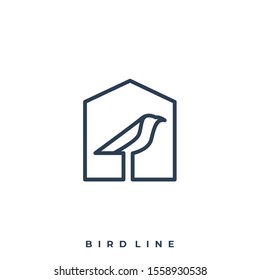 Bird House Illustration Vector Template. Suitable for Creative Industry, Multimedia, entertainment, Educations, Shop, and any related business