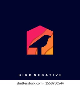 Bird House Illustration Vector Template. Suitable for Creative Industry, Multimedia, entertainment, Educations, Shop, and any related business