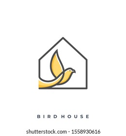 Bird House Illustration Vector Template. Suitable for Creative Industry, Multimedia, entertainment, Educations, Shop, and any related business