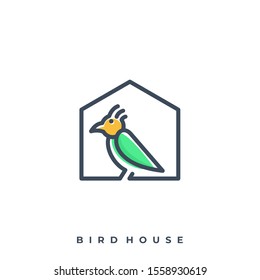 Bird House Illustration Vector Template. Suitable for Creative Industry, Multimedia, entertainment, Educations, Shop, and any related business