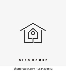 Bird House Illustration Vector Template. Suitable for Creative Industry, Multimedia, entertainment, Educations, Shop, and any related business