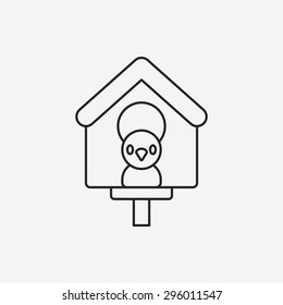bird house line icon