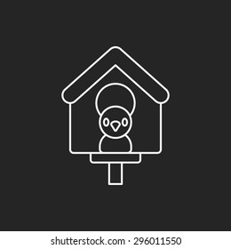bird house line icon