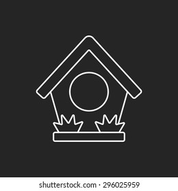 bird house line icon