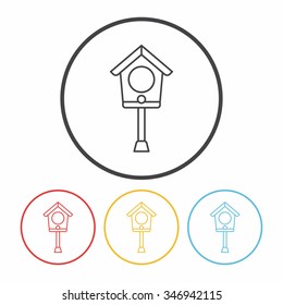 bird house line icon