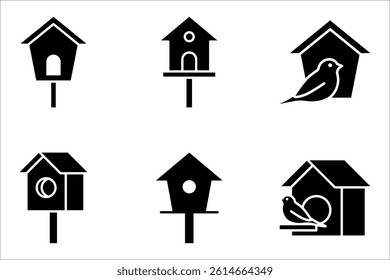 Bird house line icon set, outline vector sign, linear style pictogram, vector illustration on white backgroun