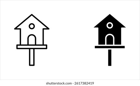 Bird house line icon set, outline vector sign, linear style pictogram, vector illustration on white backgroun