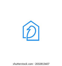 bird and house logo combination for real estate business