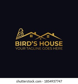 Bird House Logo Design Template.