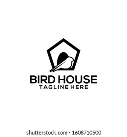 Bird House Logo Design Vector Template