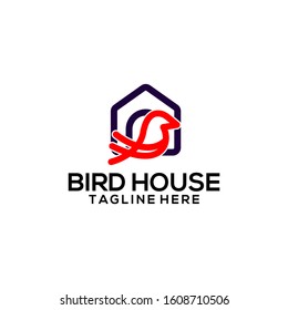 Bird House Logo Design Vector Template