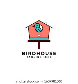 Bird House Logo Design Vector Template