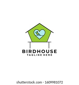 Bird House Logo Design Vector Template