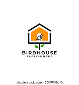 Bird House Logo Design Vector Template