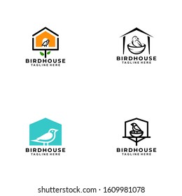 Bird House Logo Design Vector Template