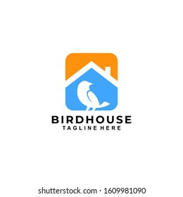 Bird House Logo Design Vector Template