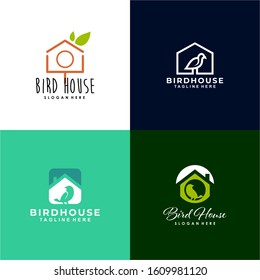 Bird House Logo Design Vector Template